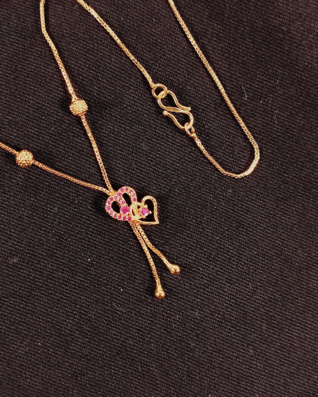 Gold Plated Double Heart Chain