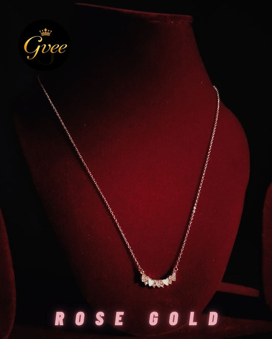 Rose Gold Five Heart Chain