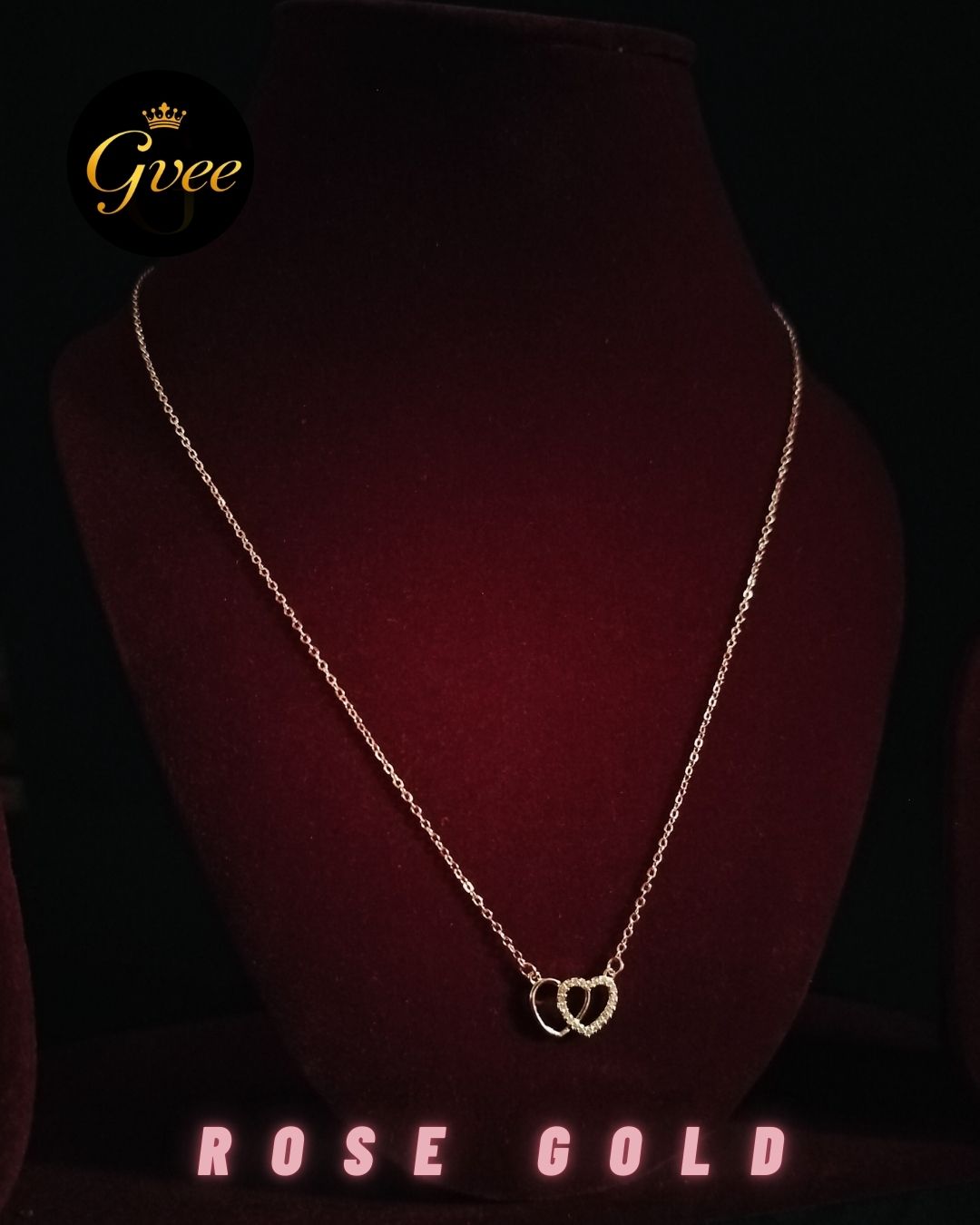 Rose Gold Double Heart Chain