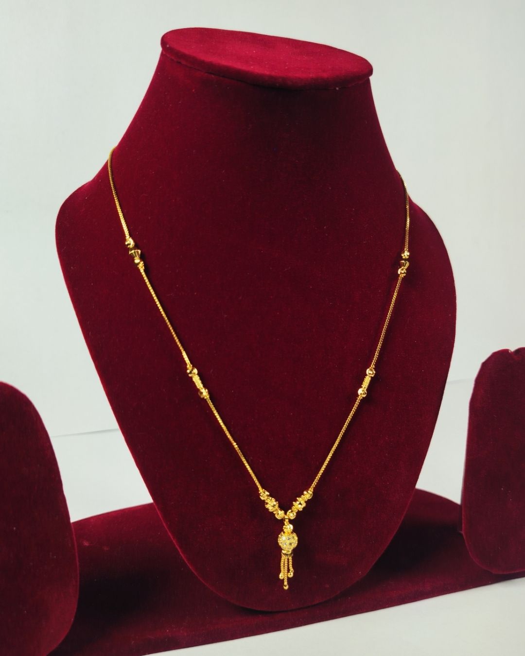Premium Gold Plated Chain with Stone Ball