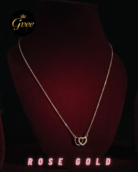 Rose Gold Double Heart Chain