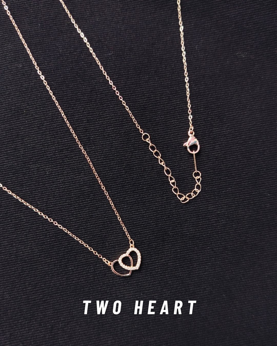 Rose Gold Double Heart Chain