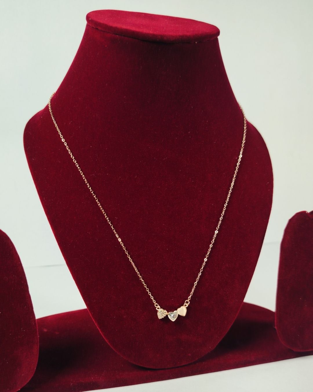 Rose Gold Three Heart Chain