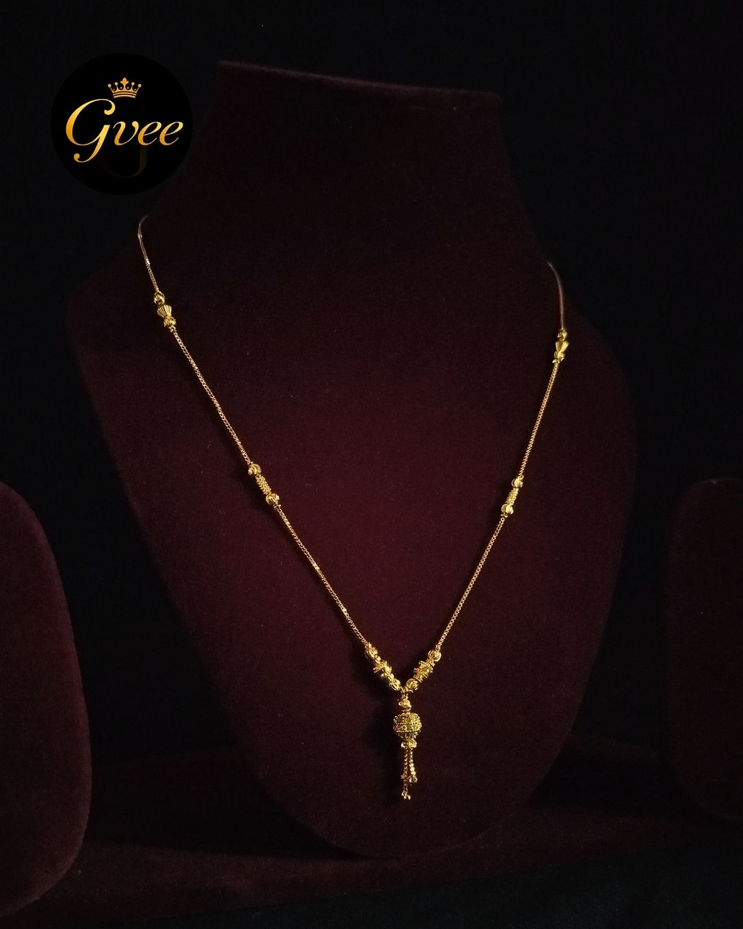 Premium Gold Plated Chain with Stone Ball