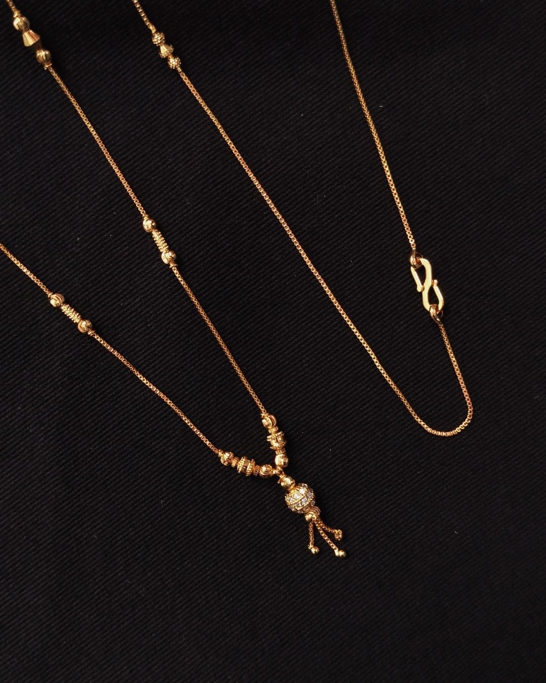 Premium Gold Plated Chain with Stone Ball